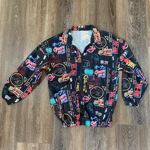 Neon Street Style  wear Lightweight Windbreaker Jacket Tokyo-Inspired Graphics